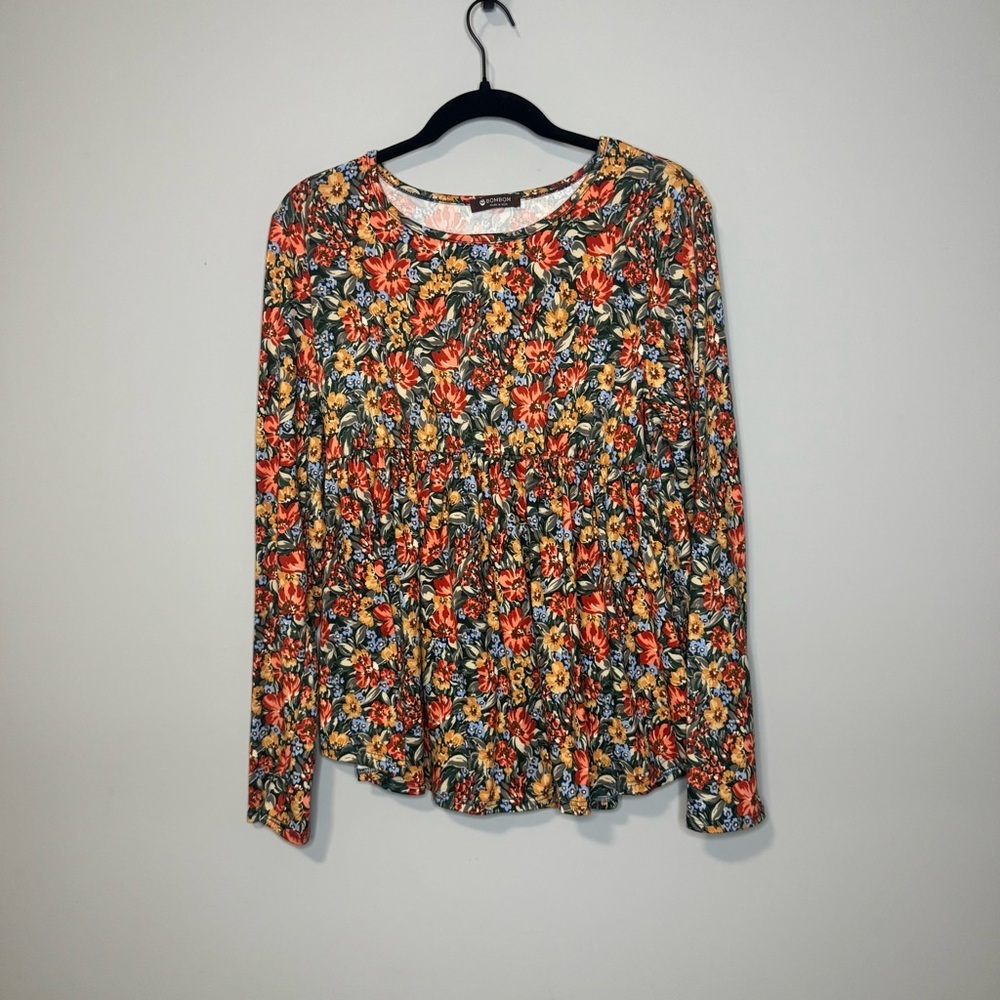 BOMBOM Floral Long Sleeve Women's‎ Top